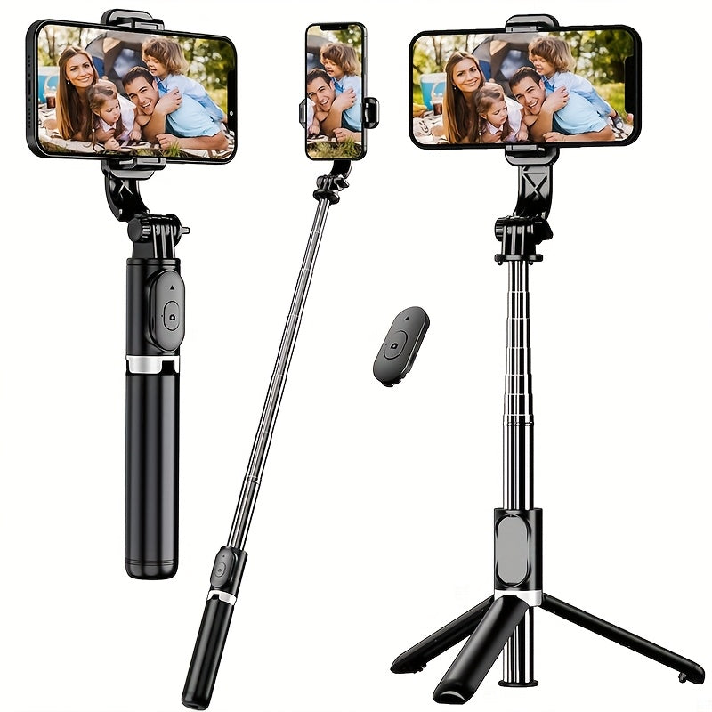 40-inch Extendable Phone Selfie Stick, Professional Floor Stand - Designed for Live Streaming with Wireless Remote Control Smartphone Tripod, 360° Rotatable, Stable Anti-Shake Handheld Monopod - Perfect for Travel and Outdoor Vlogging and Broadcasting, S