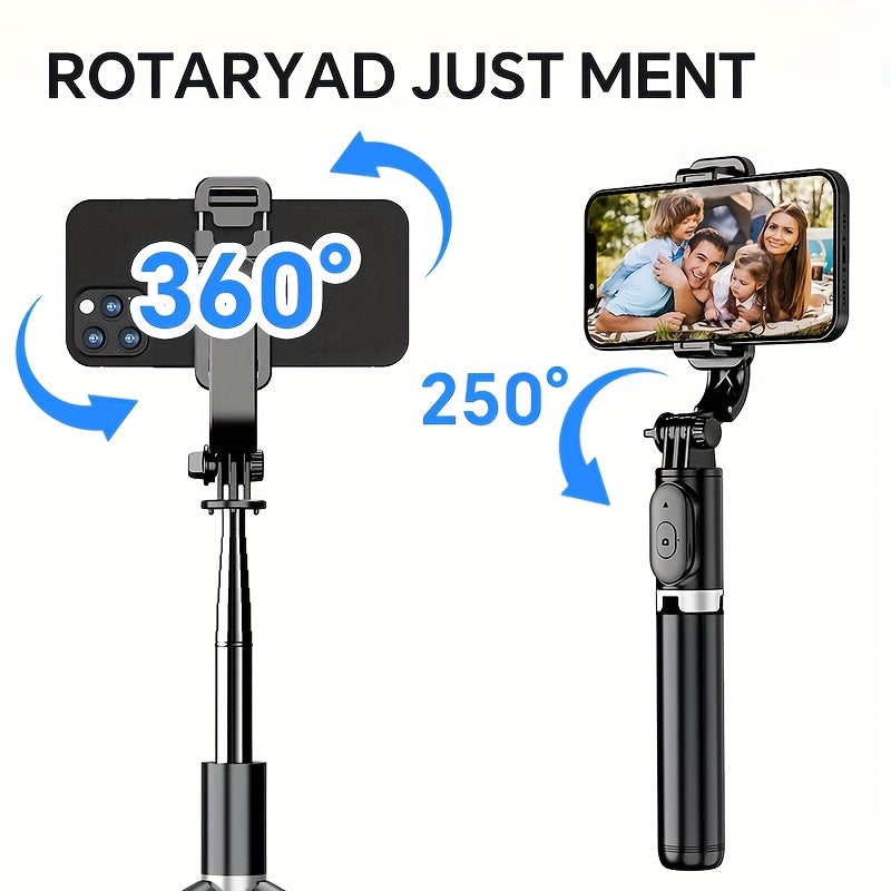 40-inch Extendable Phone Selfie Stick, Professional Floor Stand - Designed for Live Streaming with Wireless Remote Control Smartphone Tripod, 360° Rotatable, Stable Anti-Shake Handheld Monopod - Perfect for Travel and Outdoor Vlogging and Broadcasting, S