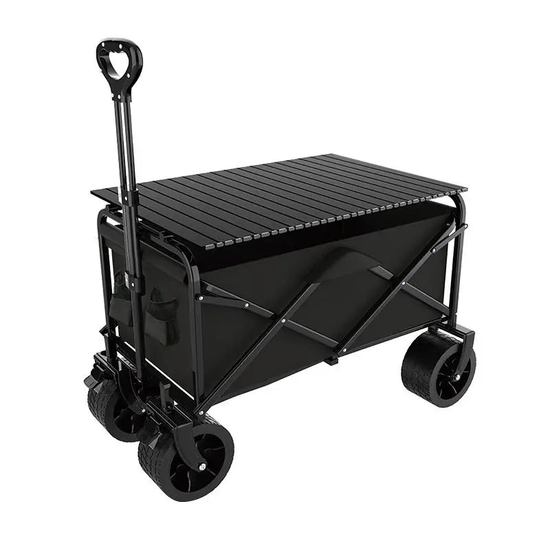 Outdoor Camping Trolley with Adjustable Handle, Large Capacity, Suitable for Garden and Beach Use