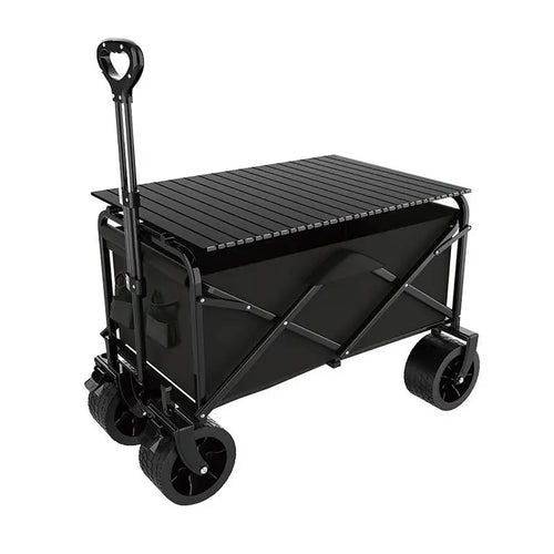 Outdoor Camping Trolley with Adjustable Handle, Large Capacity, Suitable for Garden and Beach Use