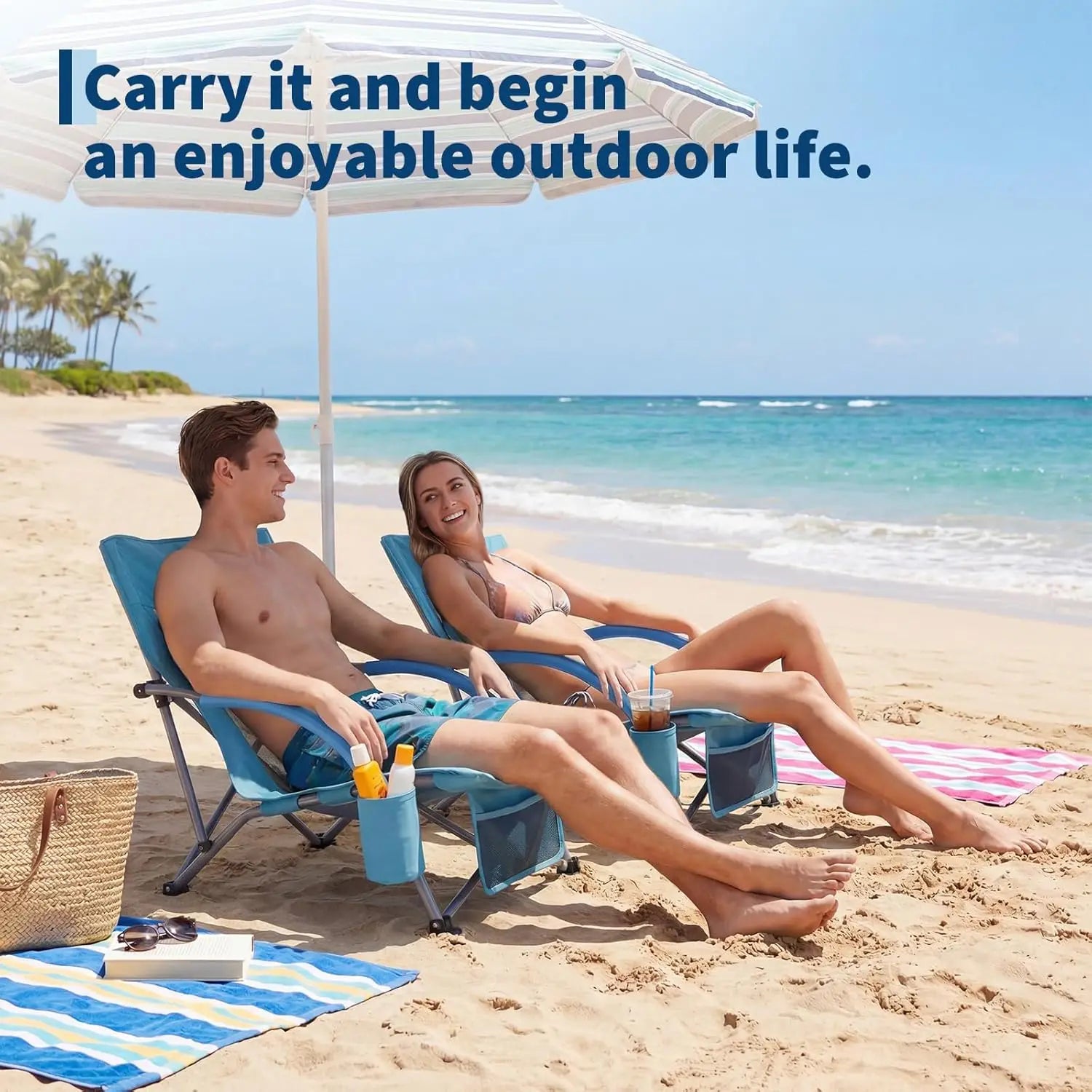 High Back Folding Beach Chair